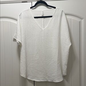 V-Neck Women's Blouse in white XL